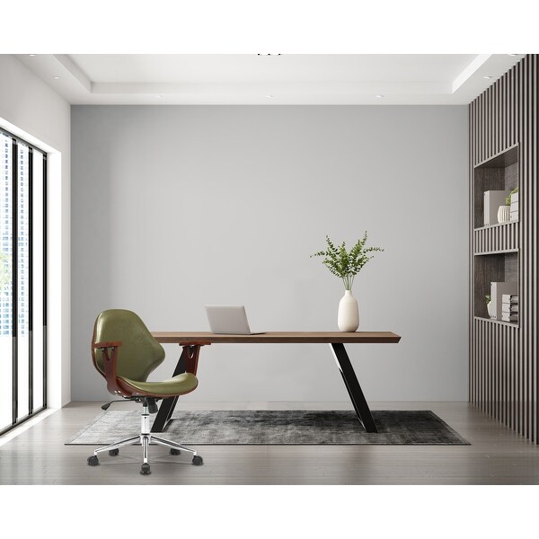 Lillian Faux Leather Mid Century Office Chair with Chrome Base On Sale Bed Bath Beyond 10913649