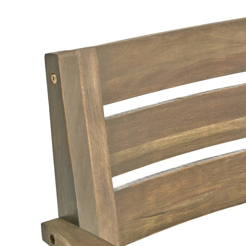 Roomfitters Stamford Set of 2 Acacia Wood Outdoor Dining Armchairs, Slatted Open-Back Design