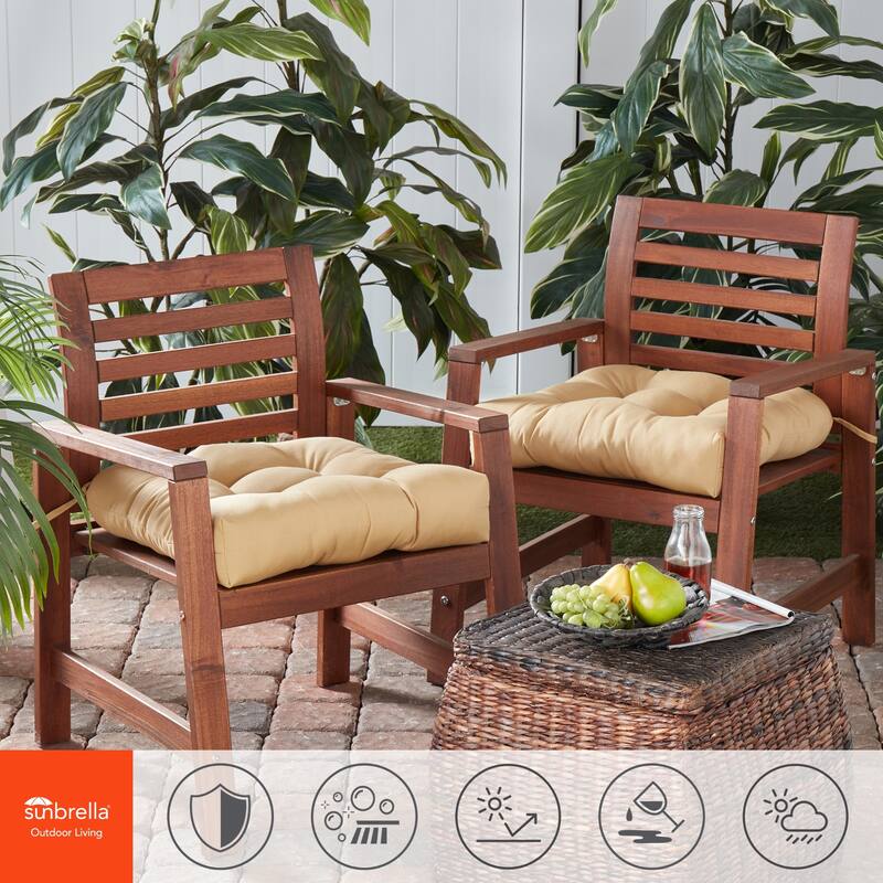 Sunbrella Tufted 20-inch Outdoor Chair Cushion