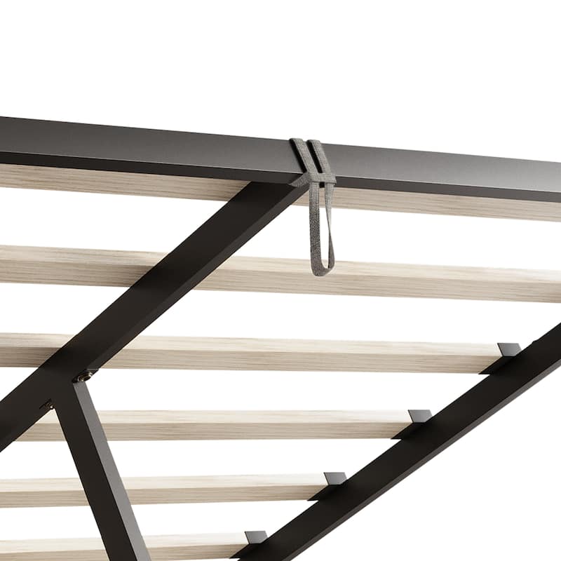 CraftPorch Modern Wingback Platform Lift Up Storage Bed