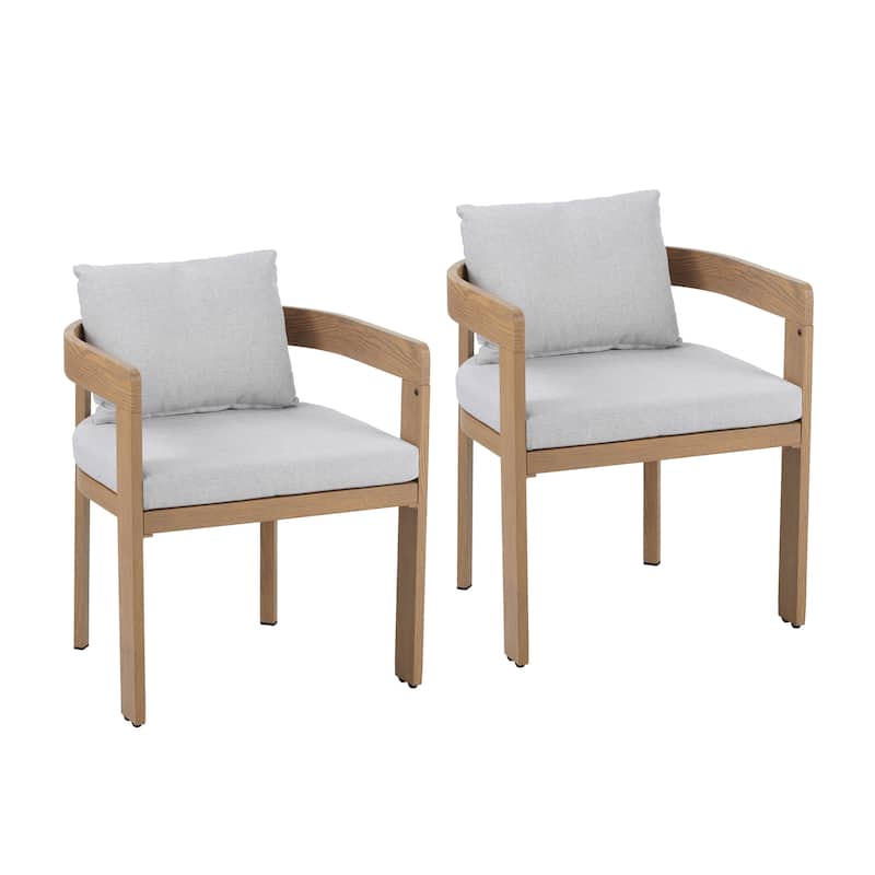 Christopher Knight Home Elko Aluminum Dining Chair with Cushion Set of 2