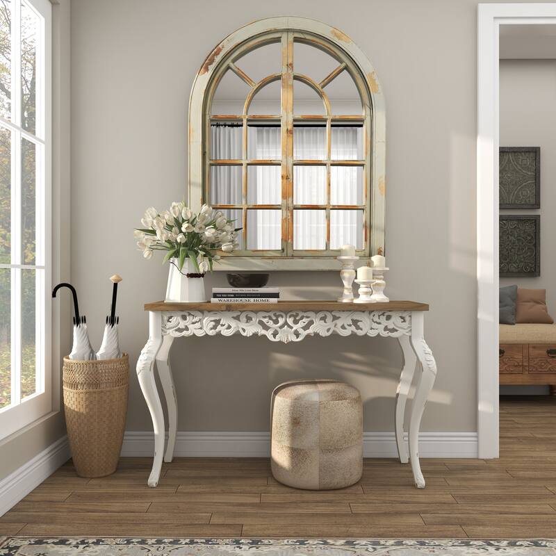 Brown or White Wood Beaded Pillar Candle Holder (Set of 3)