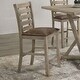Set of 2 Dining Chairs Modern Farmhouse Rustic Look Distressed Design Ladderback Solid Wood