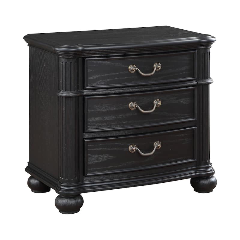 Taylor Black 3-drawer Nightstand