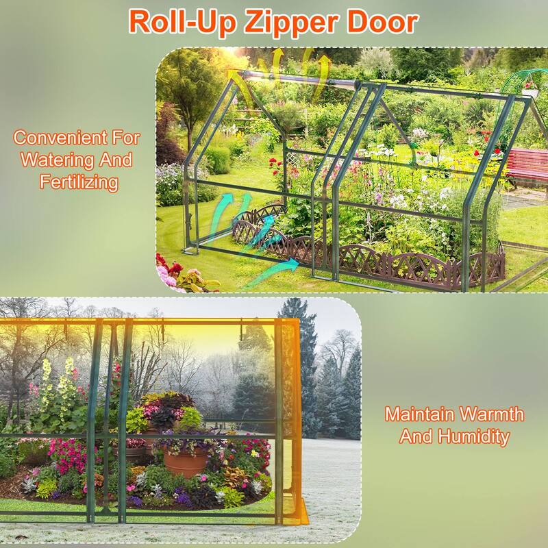 Mini Outdoor Greenhouse for Plants Vegetables Fruits Flowers Portable Garden Greenhouse with Roll-Up Doors - 70.86*33.46*37.4in