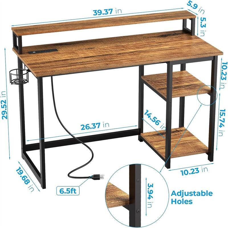 Computer Desk with USB Charging