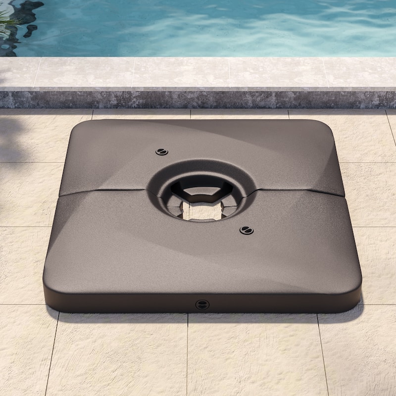BONOSUKI 320LBs Heavy Duty Cantilever Patio Umbrella Base - Dark Brown