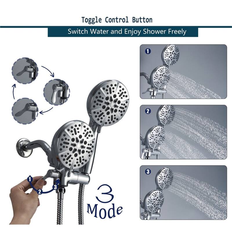 Complete Shower System with Tub Shower Faucet Set 5in Head Matte Black