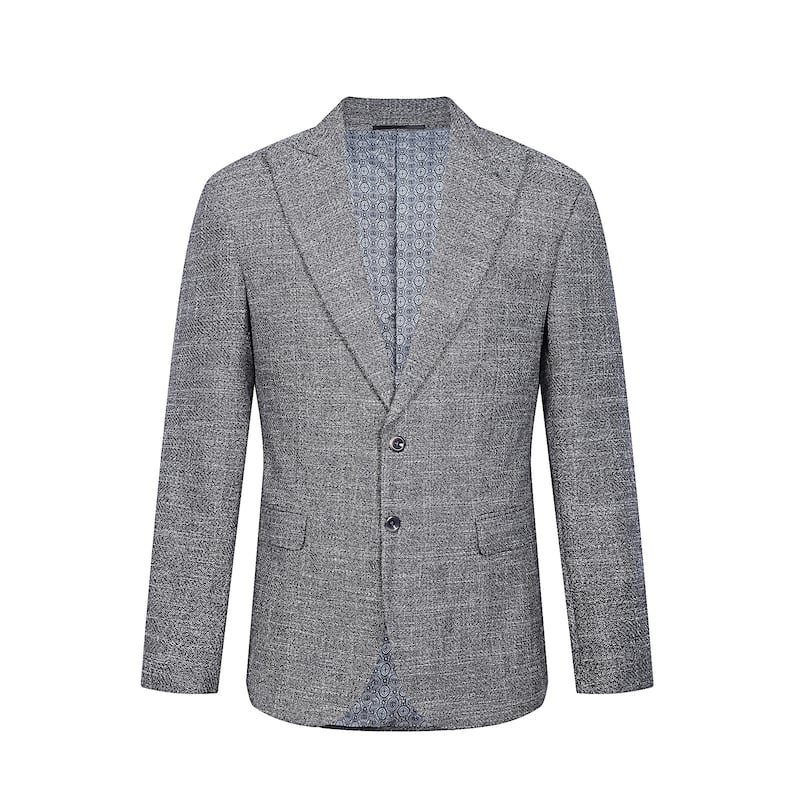 Tahari Slim Fit Textured Plaid Blazer - M