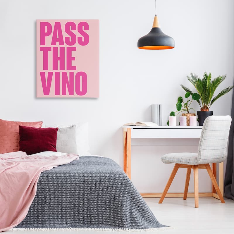 Stupell Pass The Vino Pastel Canvas Wall Art Design By House of Lulu