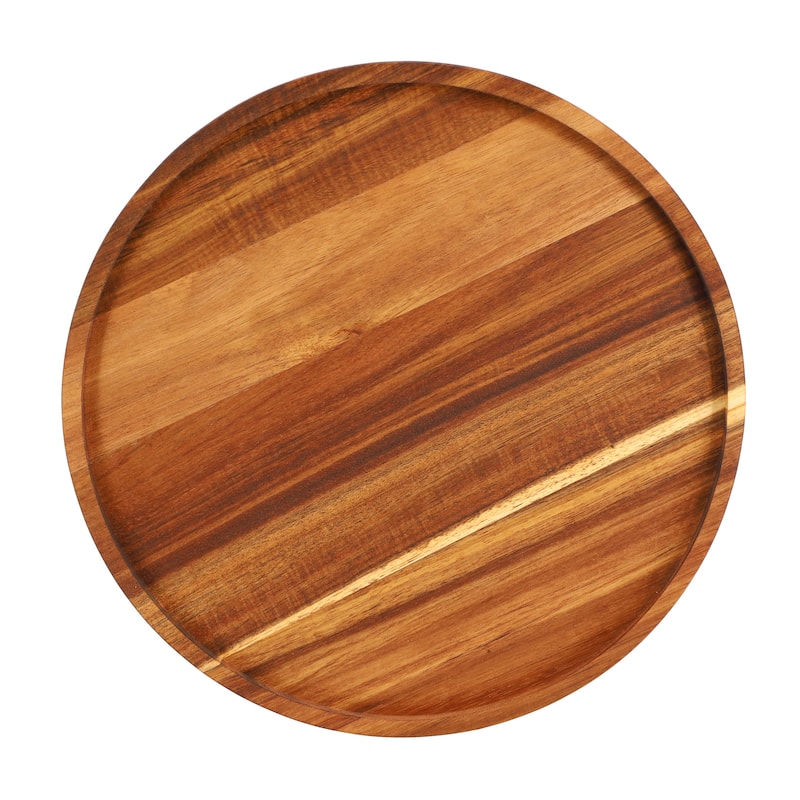 MegaChef 12 Inch Acacia Wood Lazy Susan Tray
