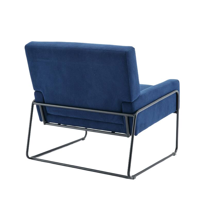 Modern Industrial Slant Armchair with Metal Frame,Premium High Density Soft Single chair for Living Room Bedroom