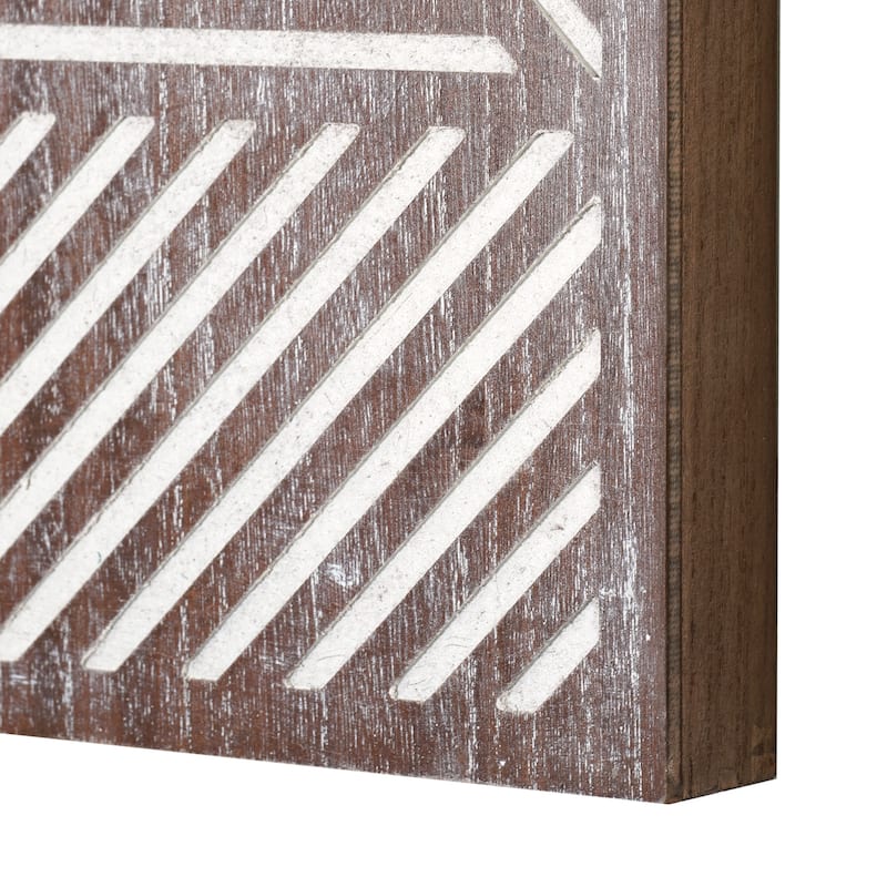 Contemporary Wood 2-Piece Wall Decor Set - Walnut Brown