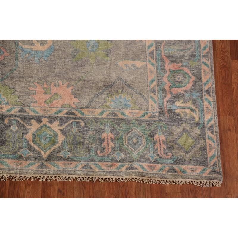Oushak Indian Area Rug Hand-Knotted Wool Carpet - 7'10"x 9'11"