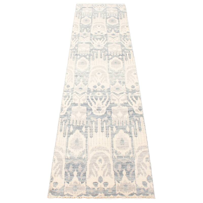 ECARPETGALLERY Hand-knotted Mystique Cream Wool Rug - 2'8 x 12'1