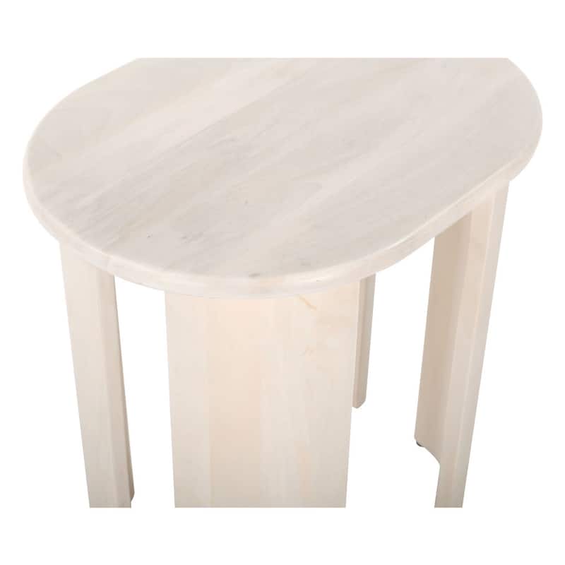 HomeRoots 24" Natural Solid Wood Oval End Table - 24' X '23.6' X '19