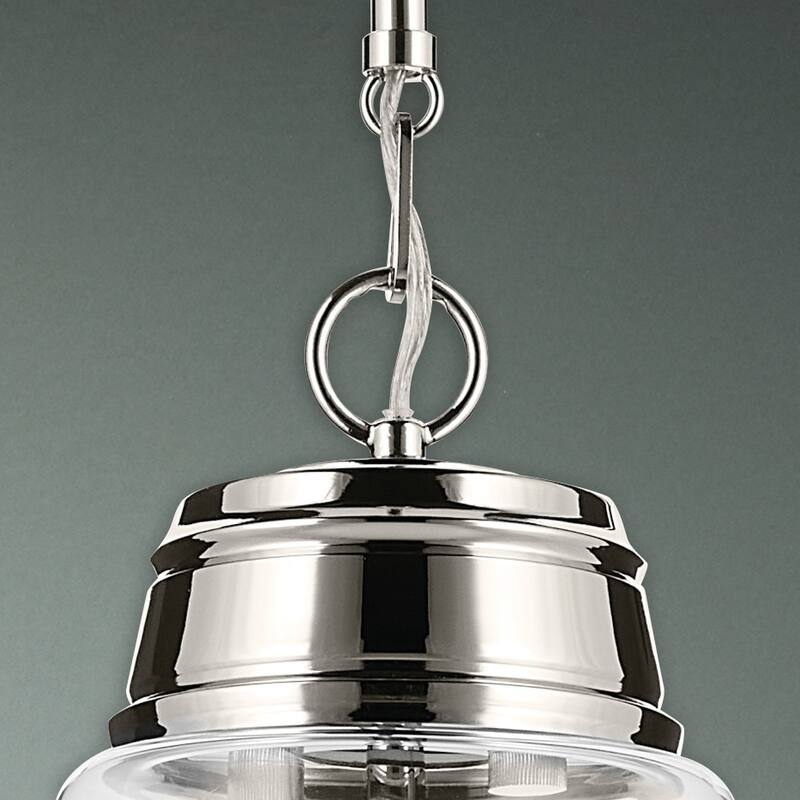 Kichler Lighting Marsailli 19.75" 1-Light Large Pendant with Clear Glass in Brushed Nickel - 15.75