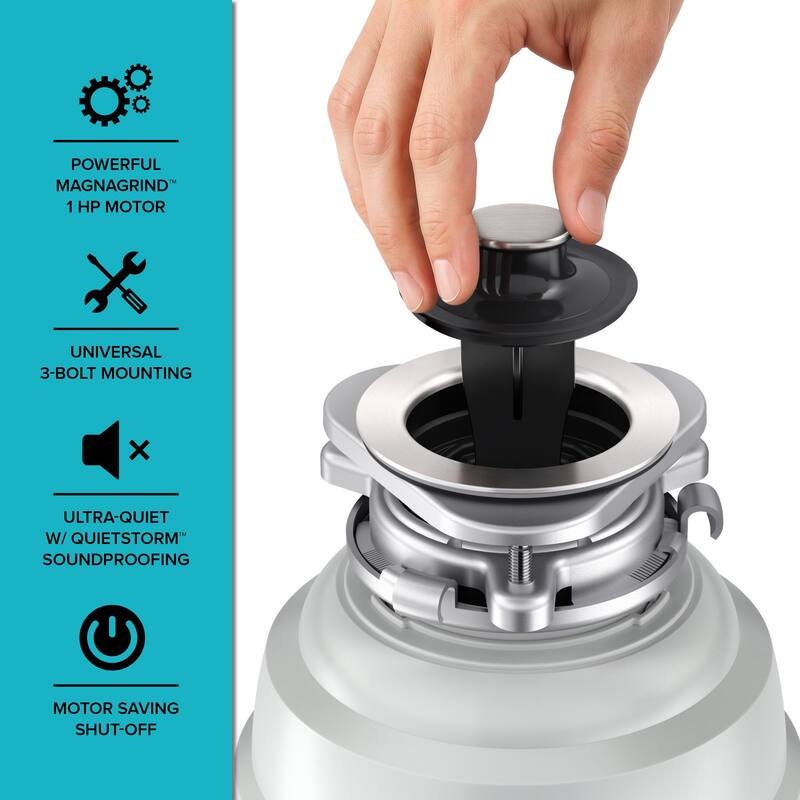 KRAUS WasteGuard Continuous Feed Garbage Disposal for Kitchen Sinks