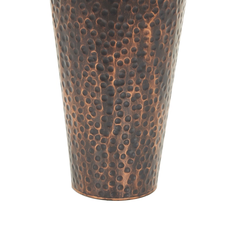 Metal Tall Floor Weathered Amphora Vase with Hammered Details and Handles - Set of 3 Copper - Roche River Decor