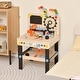 preview thumbnail 1 of 15, Multi-Color Pretend Play Workbench Tools Set with 1 Bottom Storage Shelf - 18" x 14.5" x 28.5" Kids