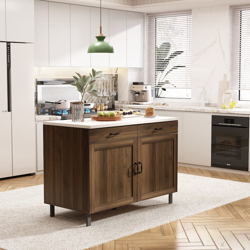 Versatile Multi-Purpose Marble Cabinet Storage Solution Kitchen Island