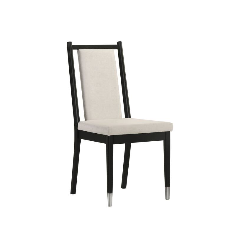 Furniture of America Kalor Modern 5-Piece Black and White Sintered Stone Top Rectangle Dining Table Set