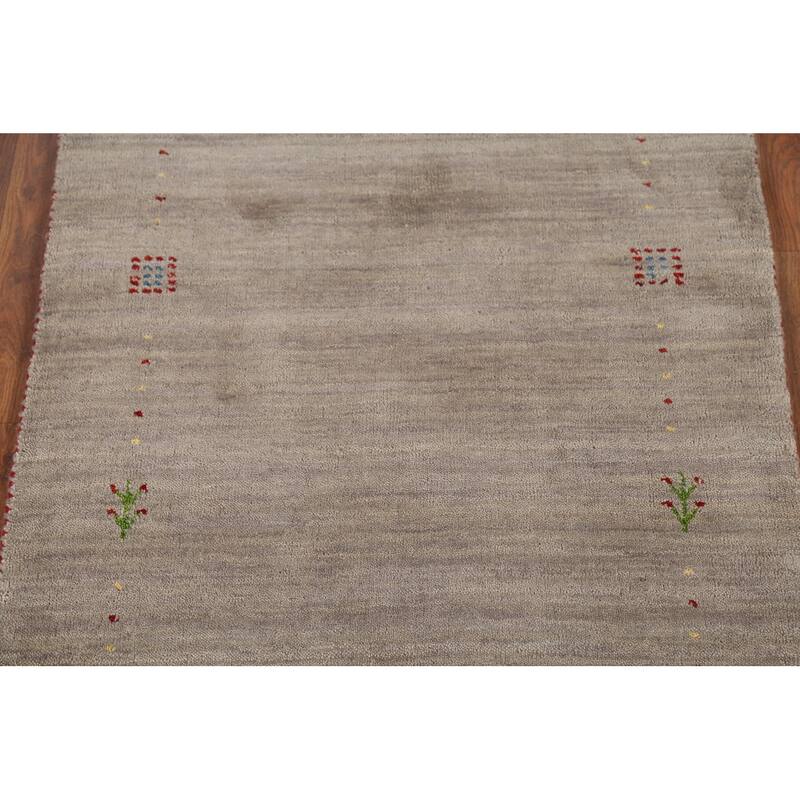 Tribal Gabbeh Indian Accent Rug Hand-Knotted Oriental Wool Carpet - 2'7"x 4'9"