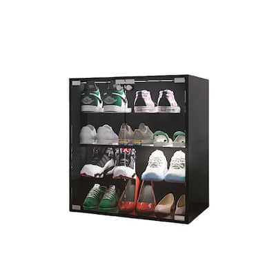 Glass Layer Shoes Display Cabinet with LED light Bluetooth Control