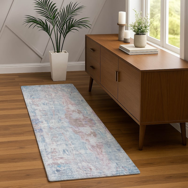 Machine Washable Indoor/ Outdoor Muted Ombre Chantille Rug