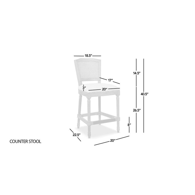 Rattan Wicker High Back Armless Counter Bar Stool