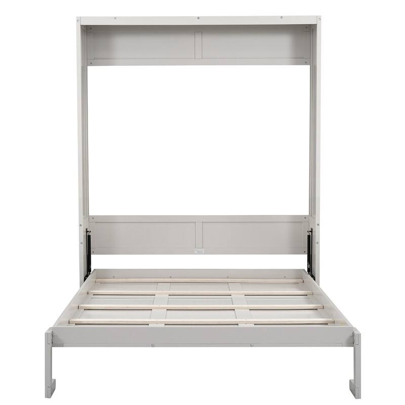 White Folding Wall Bed Murphy Bed with Desk Combo - On Sale - Bed Bath ...