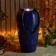 preview thumbnail 96 of 150, Glitzhome Oversized LED Lighted Ceramic Pot Floor Fountains for Outdoor Garden