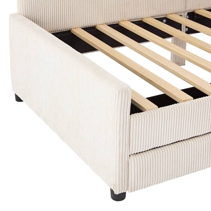 Twin Size L-Shaped Daybed with Storage Drawers
