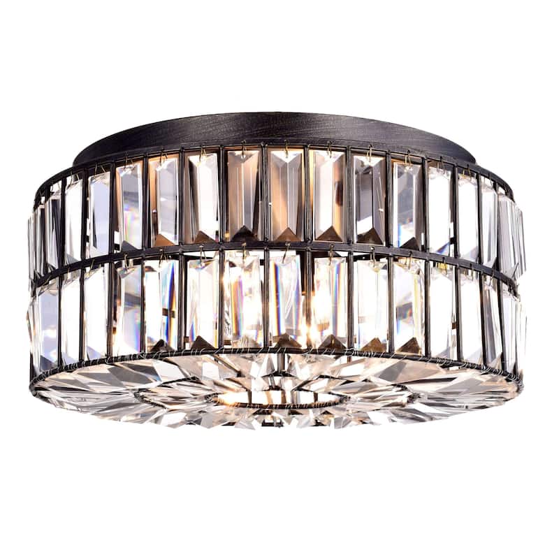 Silver Orchid Taylor Crystal Glass Prism Flush Mount Chandelier
