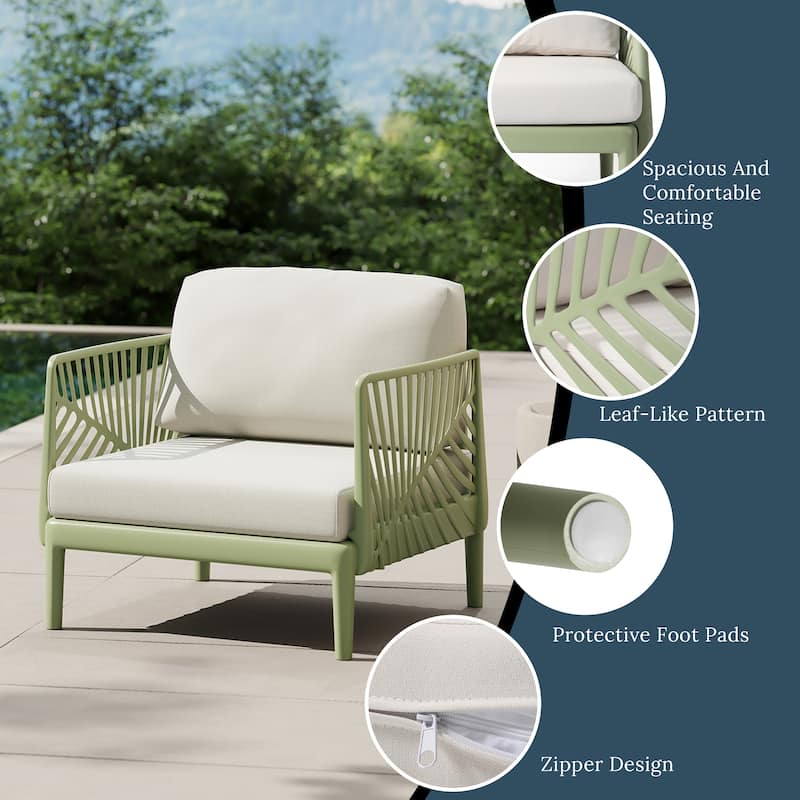 Frond and Form Patio Deep Seating Club Chair with Cushions (Set of 2)