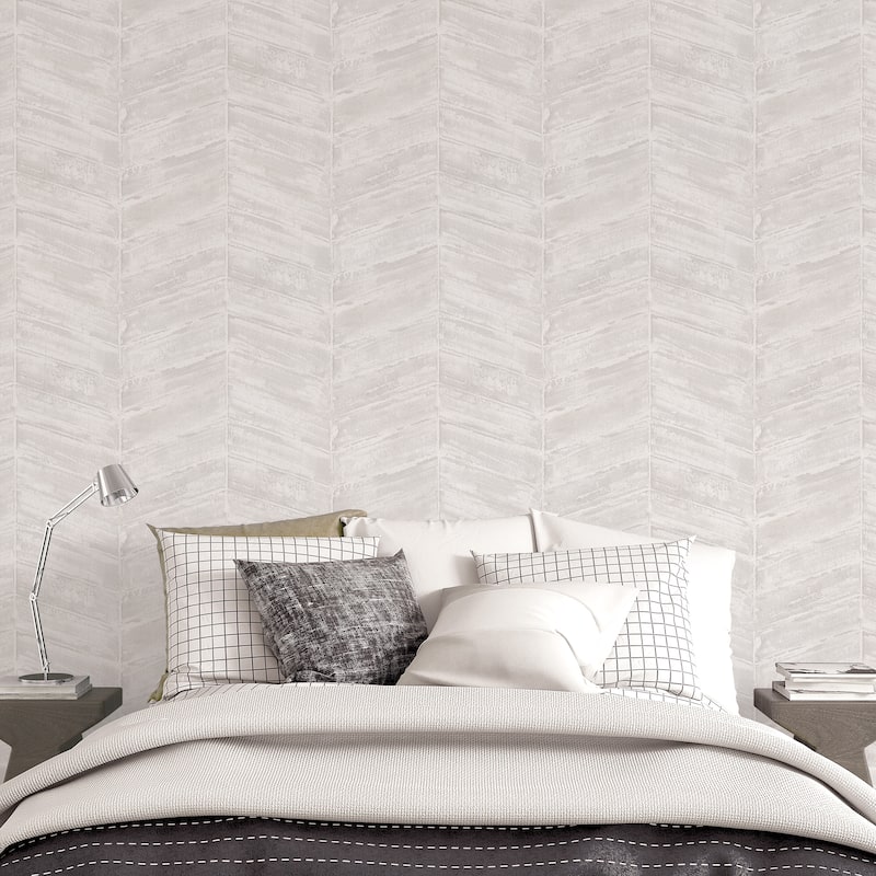 Galerie Wallcoverings Ambiance Abstract Chevron Design Vinyl on Non-woven Matte Wallpaper Roll