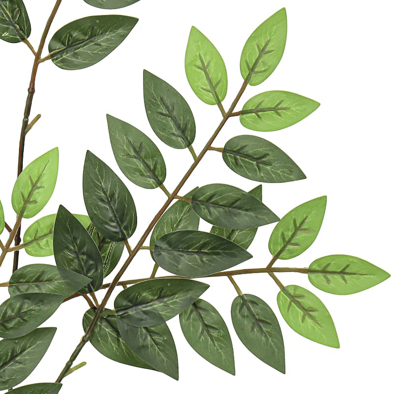 Set of 12 Real Touch Artificial Wisteria Leaf Stem Plant Greenery Foliage Spray Branch 27in - 27" L x 22" W x 0.25" DP