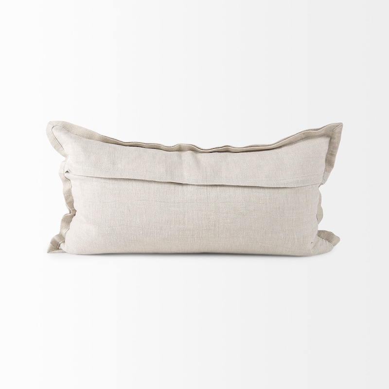 Mae 14L x 26W Beige Fabric Decorative Pillow Cover