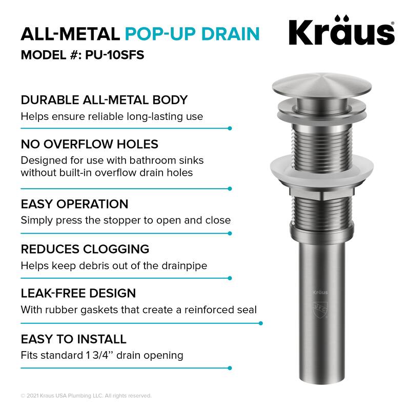 Kraus PU-L10 10-3/4"Pop-Up Drain Assembly