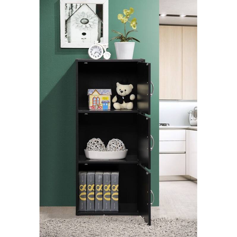 Hodedah 3-Shelf, 3-Door Bookcase