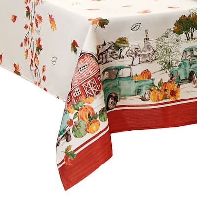 Farm Fresh Pumpkin Truck Fall Tablecloth