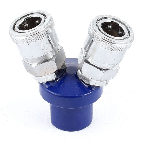 Unique Bargains Navy Blue Socket 12mm to 13mm 2 Pass Pneumatic Hose Quick Connector Coupler