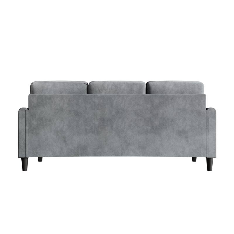 Clayfell Goliad Velvet Arm Sofa with Pocket Spring, Soft Cushions, Clean Lines Design