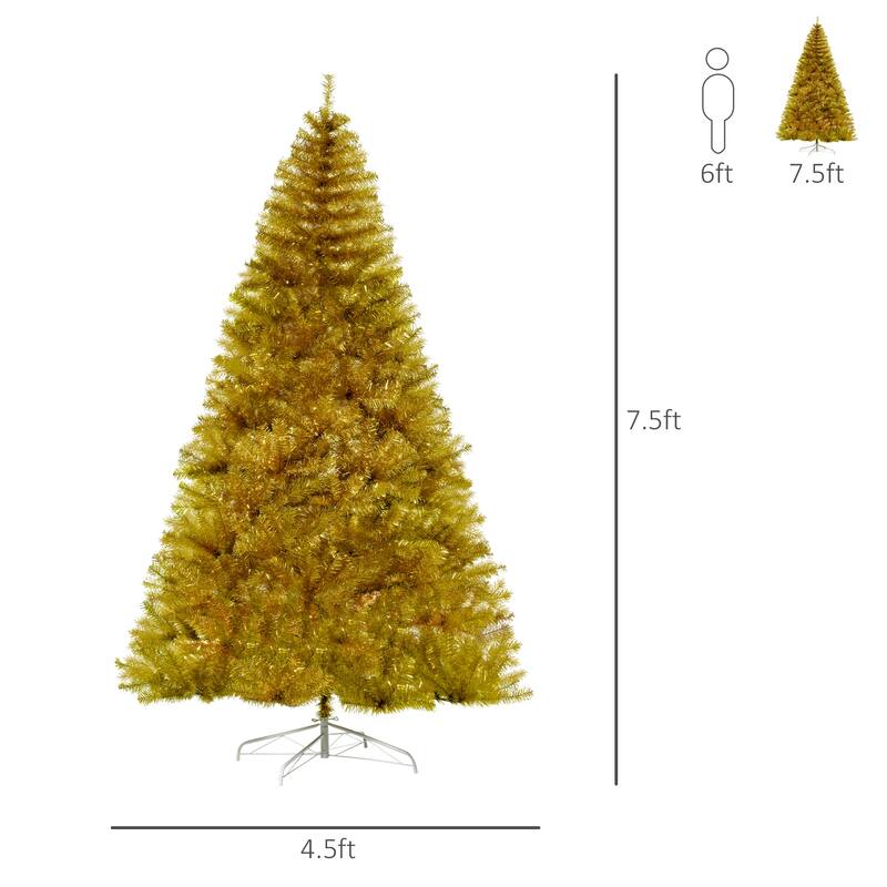 HOMCOM 6' Artificial Gold Christmas Tree with Stand