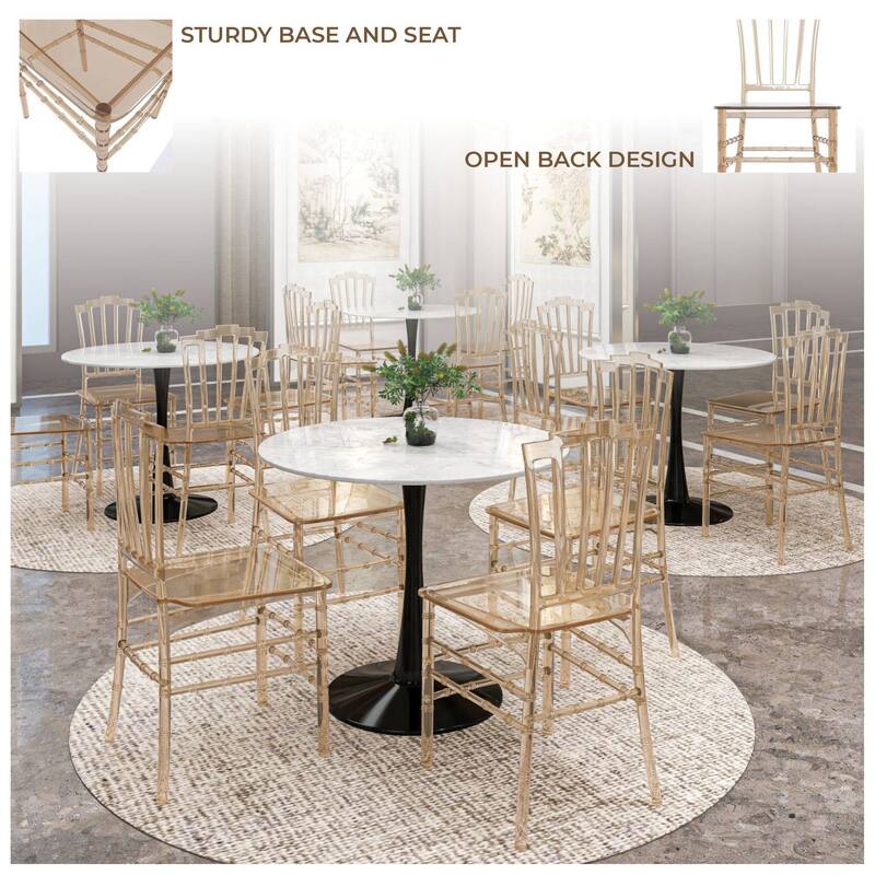 Synth Acrylic Dining Chair Modern Windsor Back Design Synth Collection Set of 2