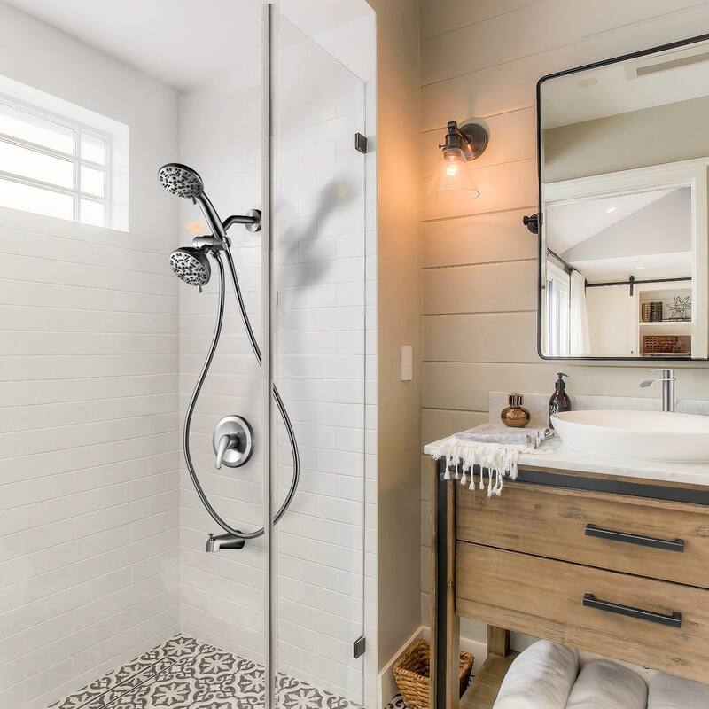 WOWOW Single-handle 7-Spray Dual Shower Head with Tub Spout