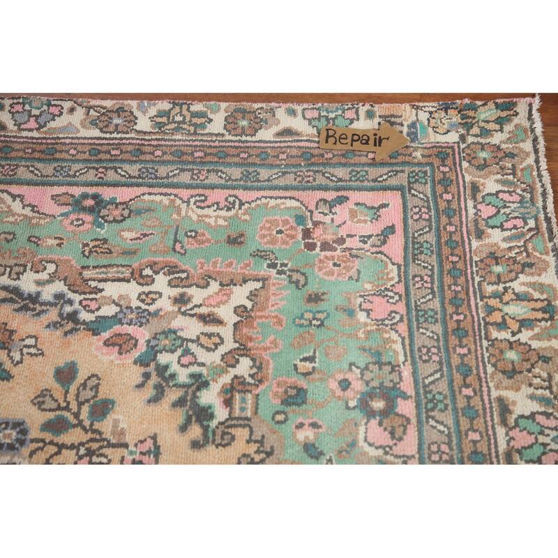 Hand Knotted Oriental 100% Wool Carpet Traditional Floral Oranges & Rust Hamedan Area Rug - 9' 1'' X 6' 0''