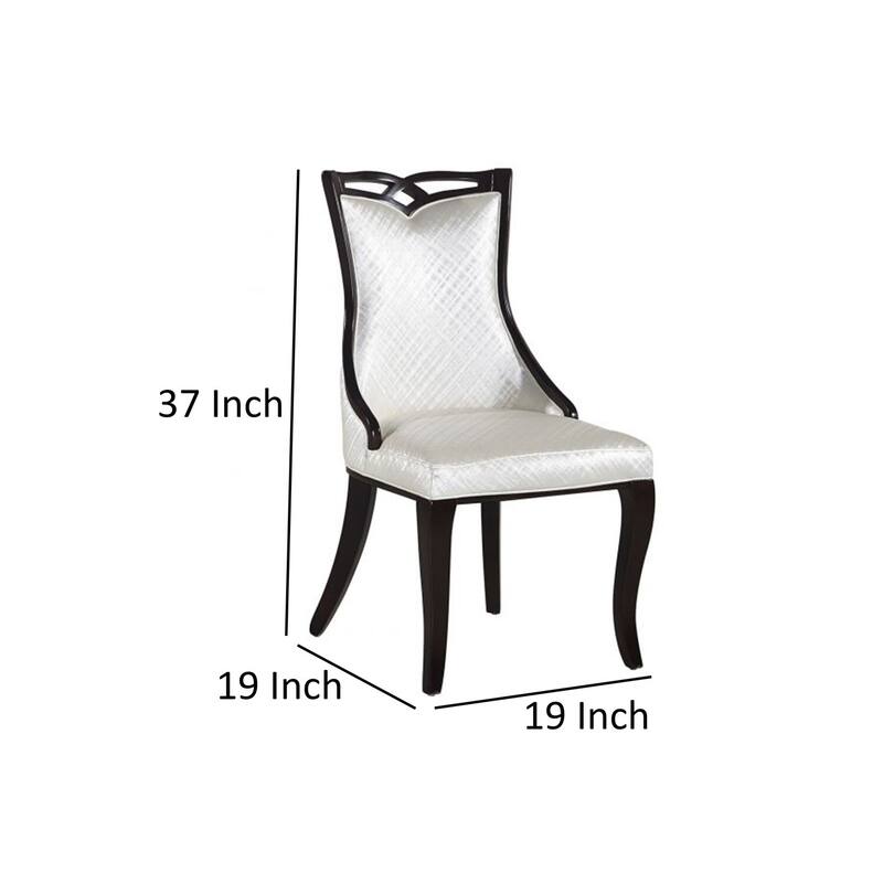 Black/White Faux Leather Upholstered Wood Frame Dining Chair, Set of 2, Sturdy Dining Chair for Dining Rooms - 17.5