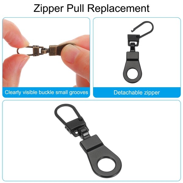 Zipper Pull Replacement Detachable Metal Zipper Tab Repair Kit