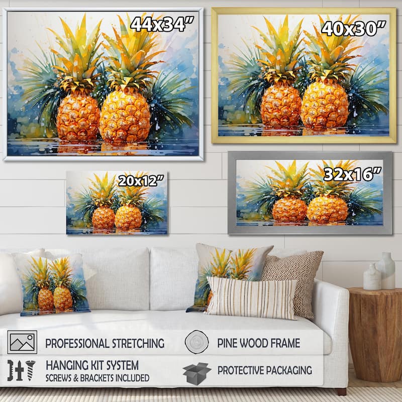 Designart "Fruit Sunny Pineapple" Food & Beverage Wall Decor